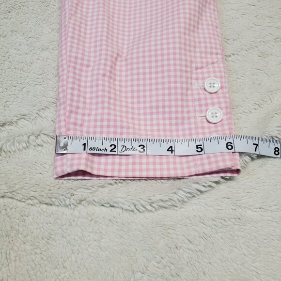 Talbots Pink White Gingham Plaid Cottagecore Preppy Perfect Crop Pants 2 Petite - Picture 9 of 10